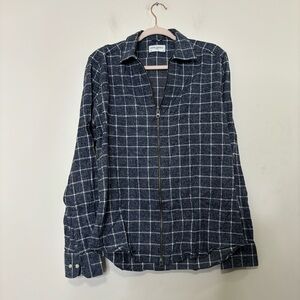John Henric plaid zippered shacket 40